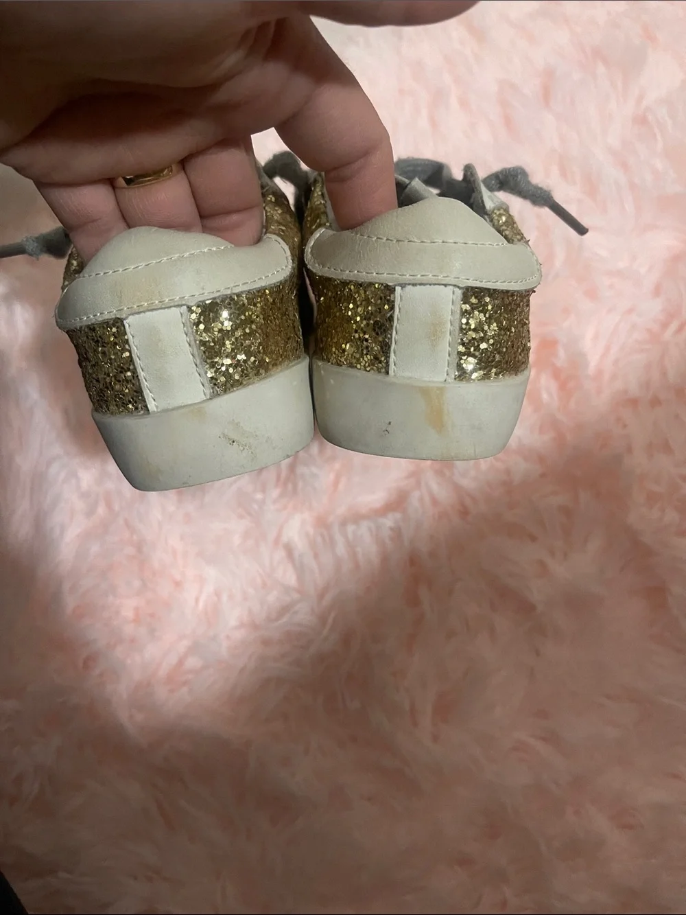 Golden Goose Dupes Kids' Gold Glitter Sneakers